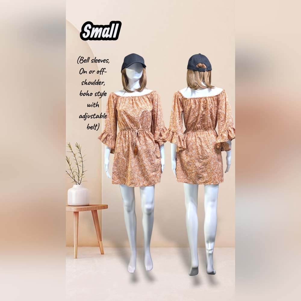 Boho Style Off-Shoulder Bell Sleeves Dress